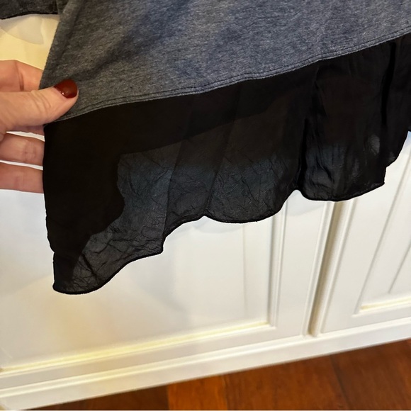 Johnny Was Women’s Boho Grey Long Sleeve Stretch Embroidered Tunic Tee Shirt S - Picture 5 of 9